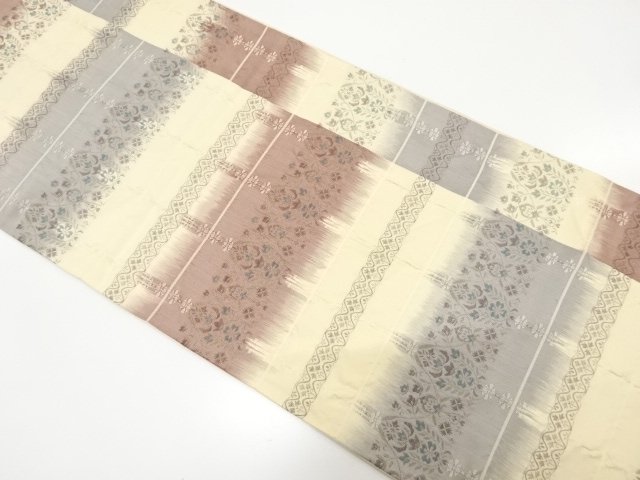 JAPANESE FUKURO OBI / MATELASSE / WOVEN FLORAL SARASA